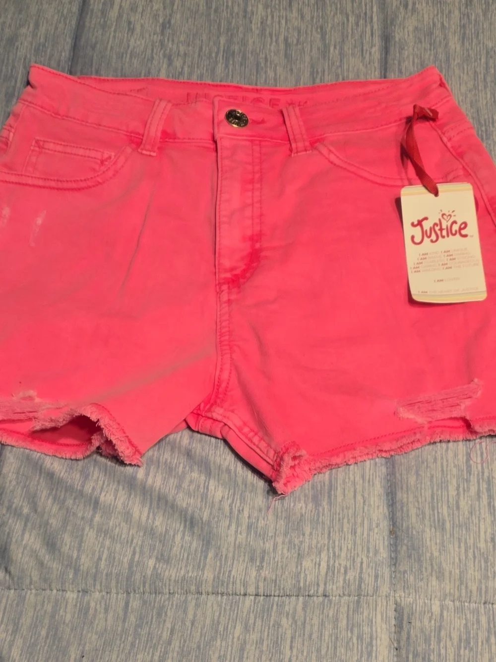 Justice Neon Pink Denim Jean Shorts